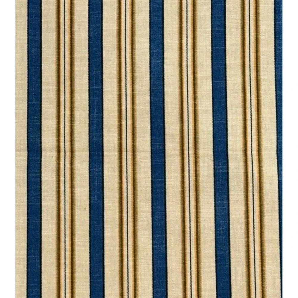 Vintage 90s Waverly General Store Ticking Stripes Fabric 55x49